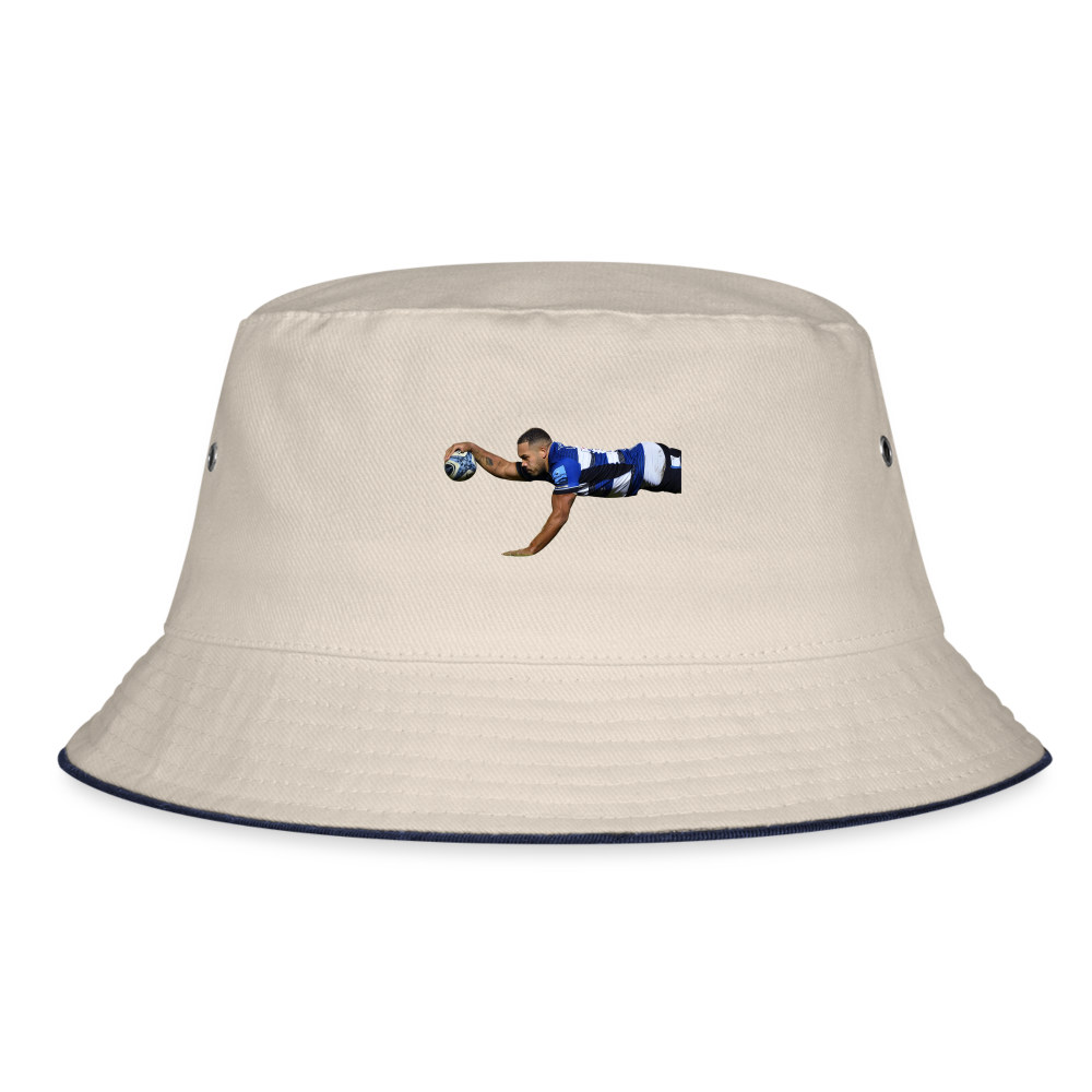 Ollie Lawrence Bucket Hat - ecru/navy