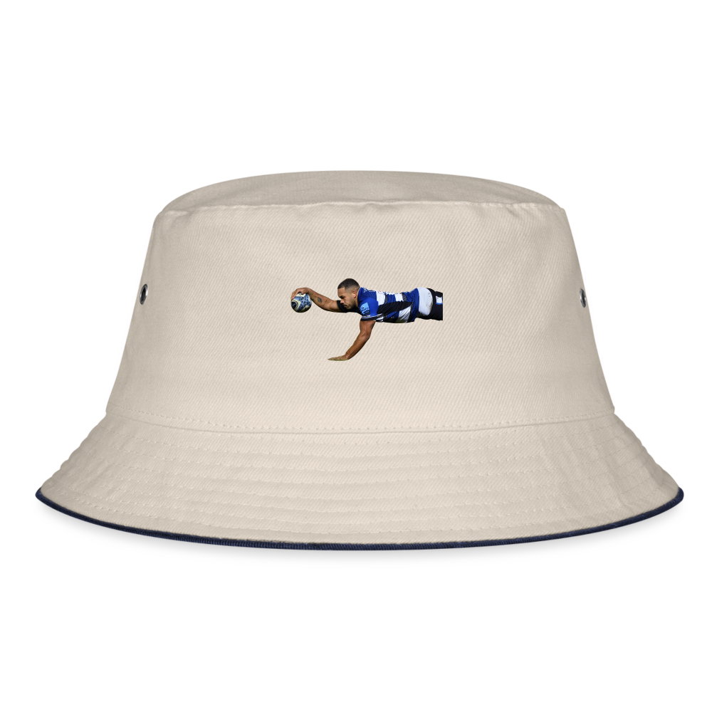 Ollie Lawrence Bucket Hat - ecru/navy