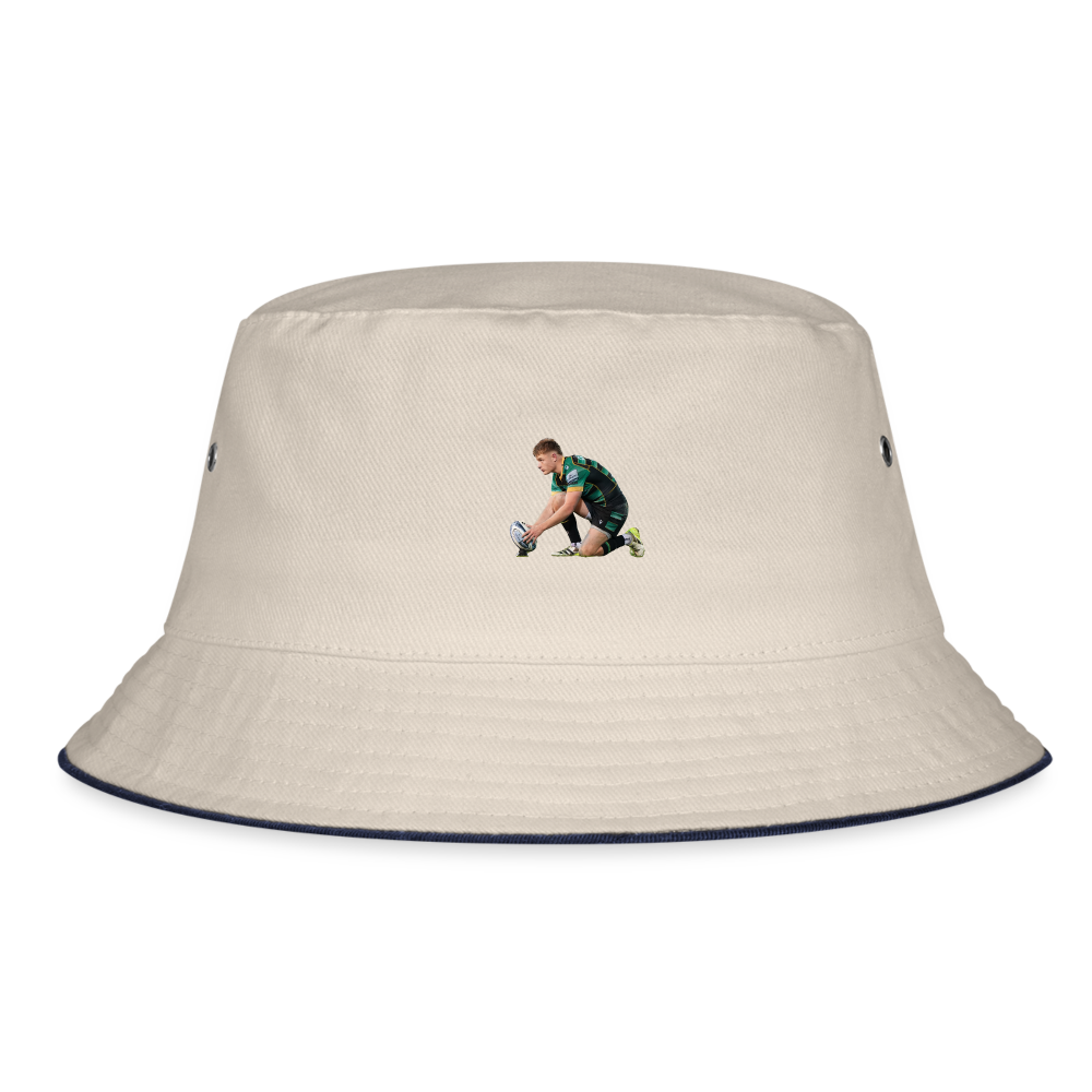 Fin Smith Bucket Hat - ecru/navy