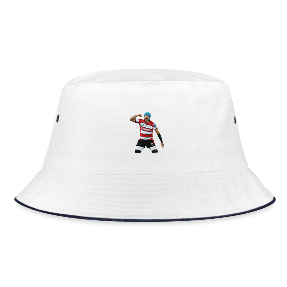 Zach Mercer Gloucester Bucket Hat - white/navy