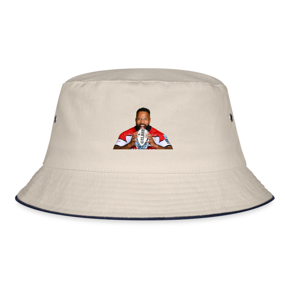 Jamal Ford-Robinson Gloucester Bucket Hat - ecru/navy