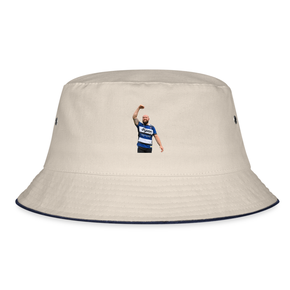 Thomas Dunn Bath Bucket Hat - ecru/navy