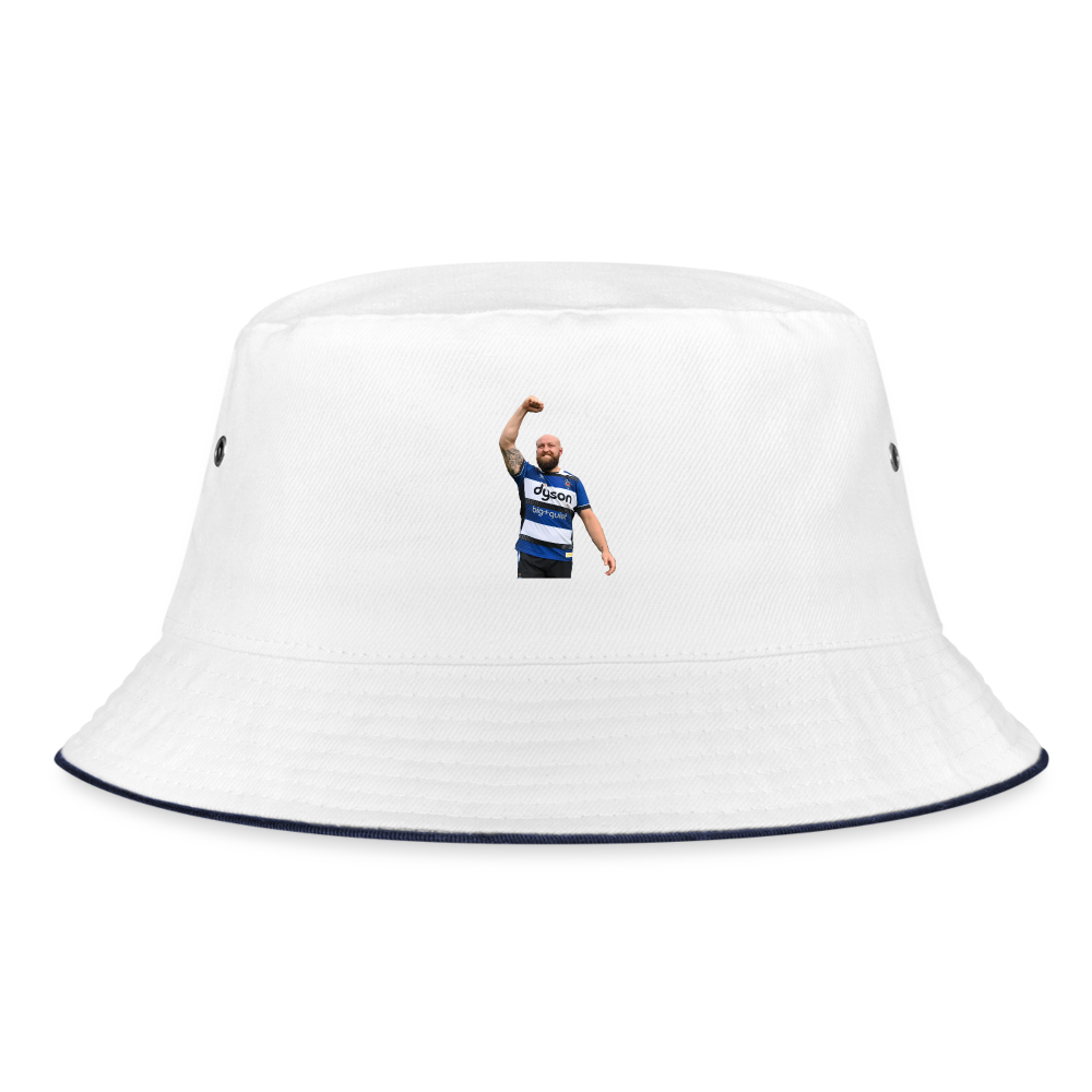 Thomas Dunn Bath Bucket Hat - white/navy