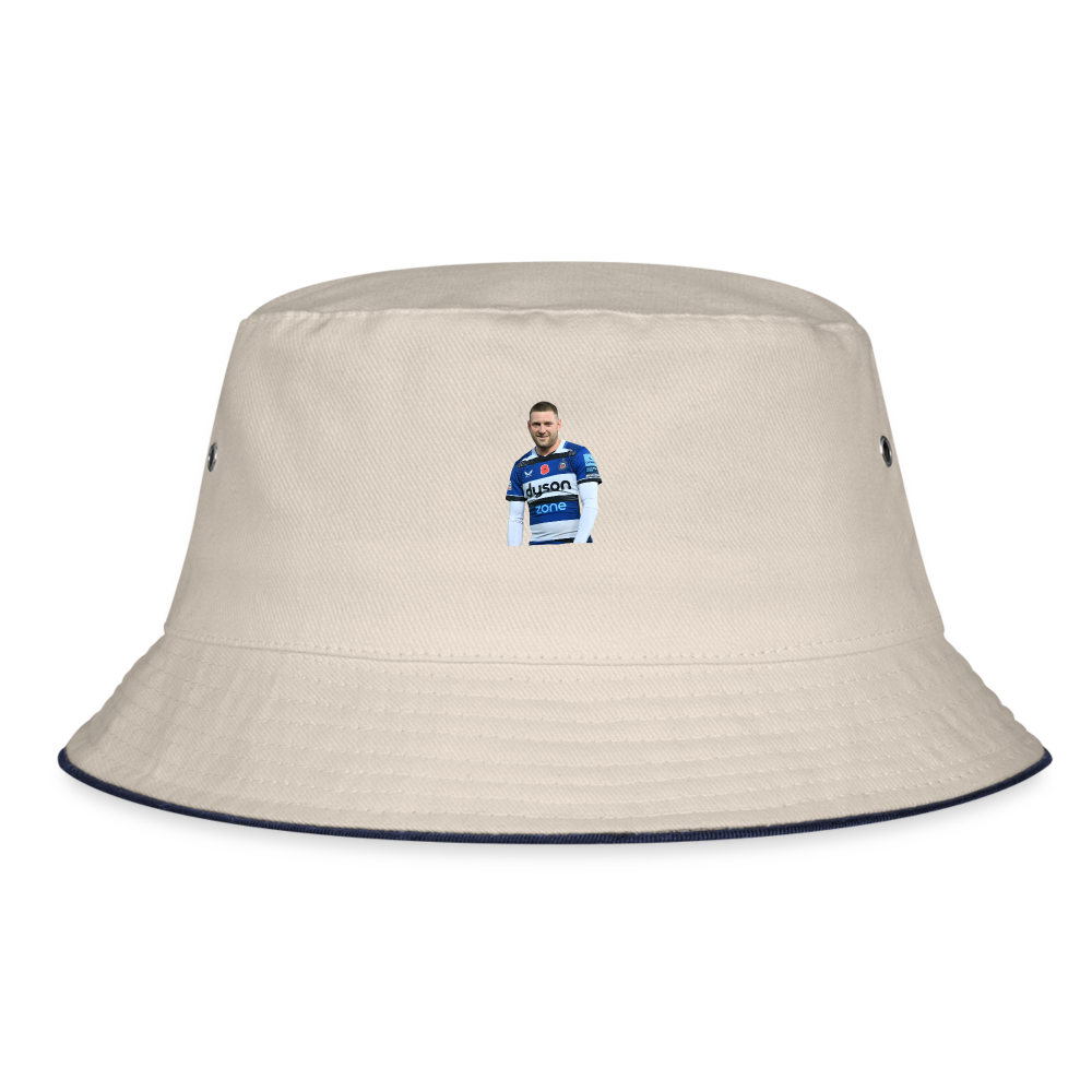 Finn Russell Bath Bucket Hat - ecru/navy