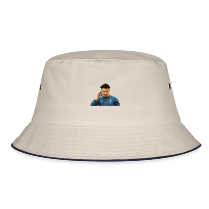 Marcus Smith Bucket Hat Khaki - ecru/navy