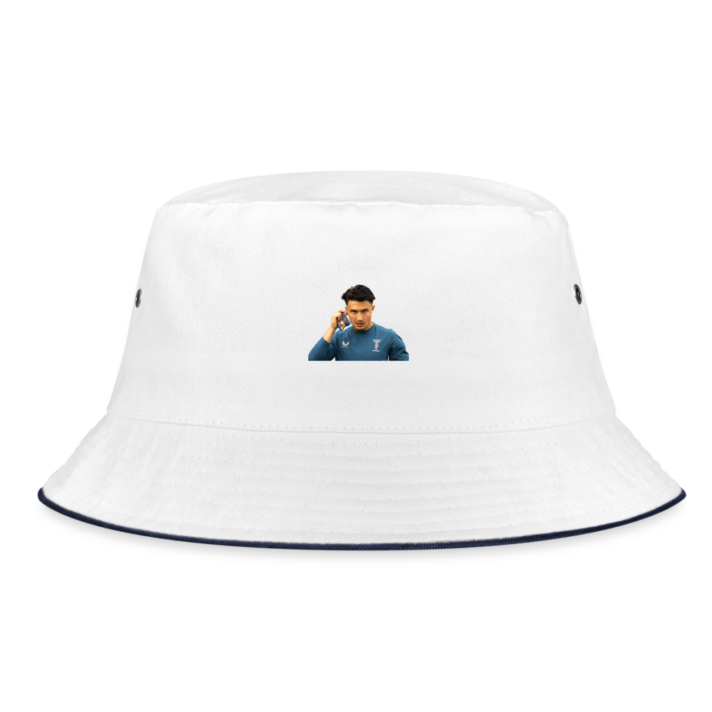 Marcus Smith Bucket Hat Khaki - white/navy