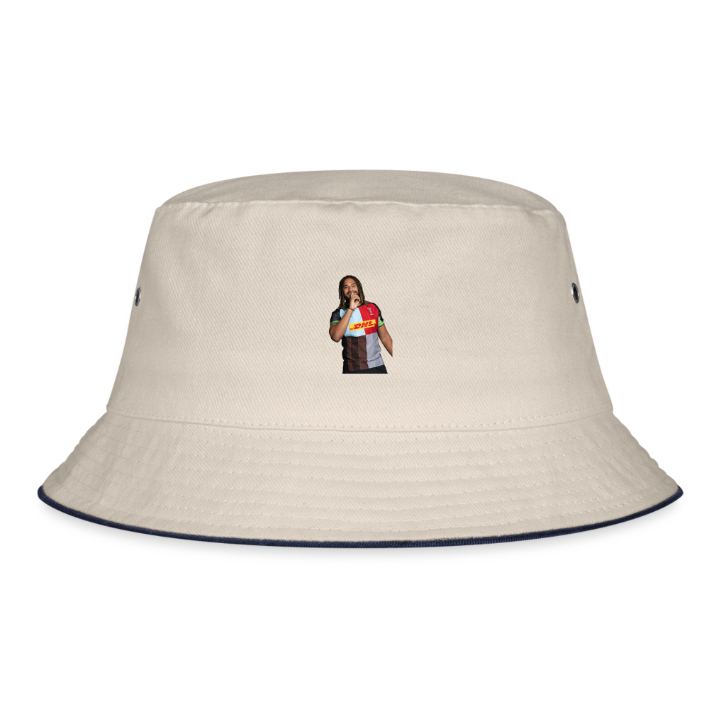 Chandler Cunningham-South Bucket Hat - ecru/navy