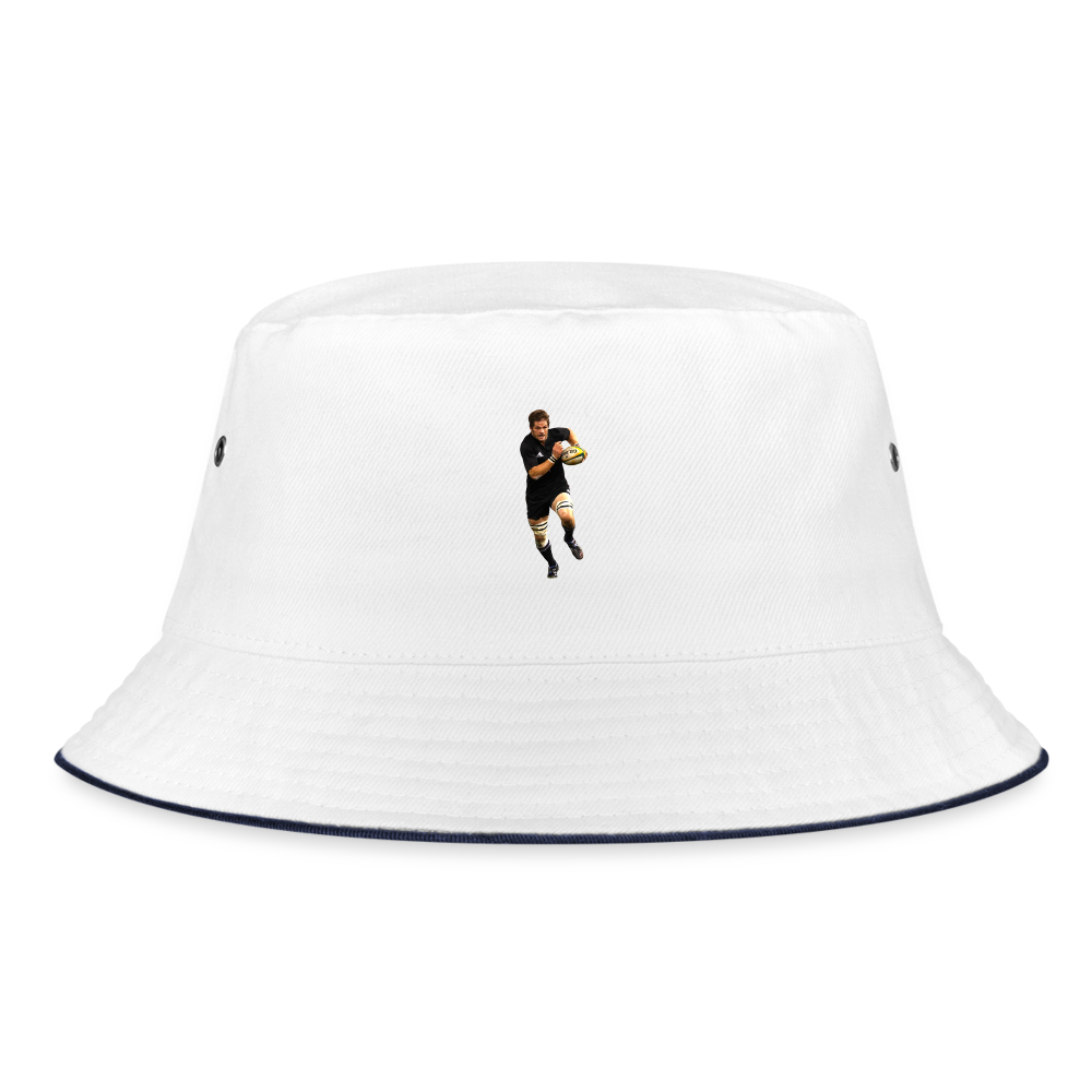 Richie McCaw All Blacks Bucket Hat - white/navy