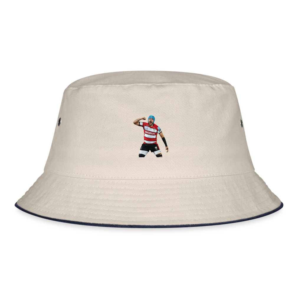 Zach Mercer Gloucester Bucket Hat - ecru/navy
