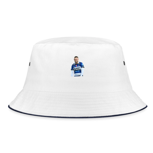 Finn Russell Bath Bucket Hat - white/navy